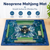 Tapis de Mahjong Américain Premium 33 Pouces en Néoprène 3mm Cousu, Imperméable et Silencieux avec Sac de Rangement pour Soirées Jeux