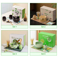 Bespritgift Coffret cadeau d'affaires personnalisé Service à thé matcha en céramique de haute qualité avec fouet et bol en bambou pour boissons et cérémonies du thé