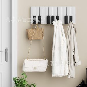 Piano Key Wall <b>Hooks</b> 50cm <b>Black</b> Keys Wall Mounted Coat Rack Entryway Clothes Organizer <b>Hook</b> Foyer Storage - Product Image 3