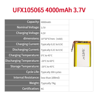 Batterie de poche au lithium-ion KC haute capacité longue durée UFX105065 4000mAh 3.7V OEM ODM pour l'électronique grand public