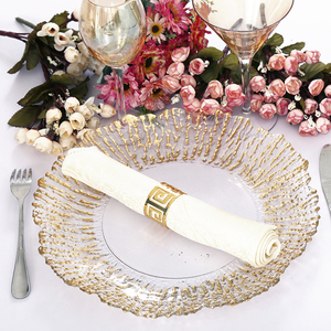 Assiette de Présentation Moderne en Verre Cristal Doré de 13 Pouces pour Restaurant et Mariage – Vente en Gros - Product Image 3
