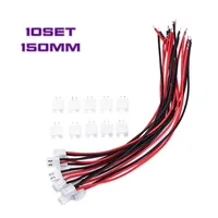 10 Set 2 Pin 2.54mm JST XH steker konektor mikro Mini dengan 24AWG kabel 150mm panjang Pin terminal konektor