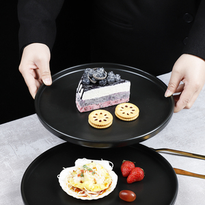 Juego de platos de cena <span class=keywords><strong>para</strong></span> <span class=keywords><strong>bodas</strong></span>, platos de cena de cerámica con cargador negro, <span class=keywords><strong>para</strong></span> restaurante, Glaze, barato - Product Image 6