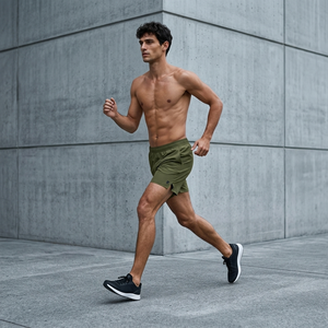 Solid Color Casual Shorts Men Quick Dry Lightweight Material Simple Classic Style Elastic Waist with Drawstring Practical Pocket - Product Image 2