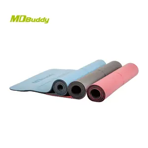 MDBuddy Eco Macio PU Yoga Mat Antiderrapante Grip Pilates Mats com Sistema de Alinhamento Corporal