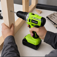 Perceuse-visseuse 21V 300W, mandrin 0,8-10mm, batterie 1,5Ah avec 1 chargeur et 1 pack de batterie pour l'entretien domestique et la menuiserie