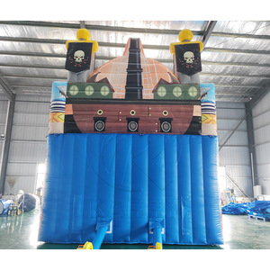 Château gonflable commercial d'extérieur pour enfants et adultes, combo château de saut, bateau pirate gonflable, double toboggan sec et humide - Product Image 3