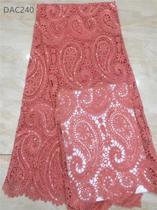 파티 아소 에비 원피스 소재에 대한 스팽글 자수 패브릭과 Guipure 레이스 패브릭 코드 레이스 - Product Image 6