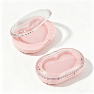 Heart Shaped Single Color <b>Makeup</b> Powder <b>Compact</b> Empty Case - Product Image 2