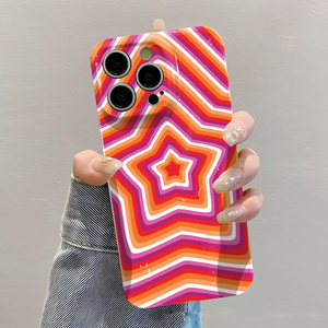 Funda Protectora Rígida para Teléfono Móvil con Diseño Retro de Estrella Roja y Naranja, con Impresión de Película Fotográfica, para <span class=keywords><strong>iPhone</strong></span> 8, X, Xr, Xs, 11, 12, 13, 14, 15, 16, 17 Pro Max - Product Image 1