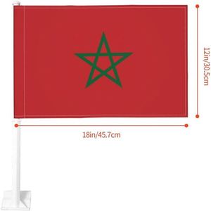 Hot Sales Supplier Polyester Morocco Moroccan Car <b>Flag</b> Country Auto Decorations for Window Clip Pole - Product Image 4