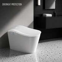 Toilette intelligente avec cuvette allongée, télécommande et drainage en S pour les toilettes publiques modernes