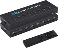 Commutateur HDMI SYONG 8 entrées 1 sortie 4K30Hz HDMI 1.4, HDCP 2.2, 3D avec télécommande IR, 8 ports pour TV, projecteur, PC, écran LED.