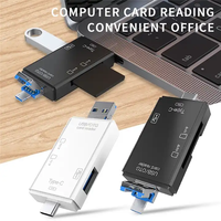 6 en 1 de alta velocidad tipo C Micro USB 2,0 a SD TF lector de tarjetas de memoria adaptador OTG para teléfono móvil Pc accesorios de Audio y vídeo