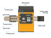 Traceur intelligent avec télécommande, antivol, détection de vibration, en métal robuste, pour conteneurs, avec verrou de sécurité