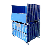 Cage de stockage en treillis métallique galvanisé à chaud HUAWU, robuste, 1200x1000x890mm, empilable, pliable, capacité 500-2000kg