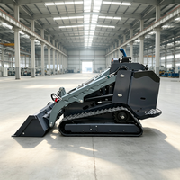 Mini Skid Steer Loader Pabrik Cina, Mini Track Skid Steer Loader dengan Bucket 0.15m3 untuk Renovasi Halaman