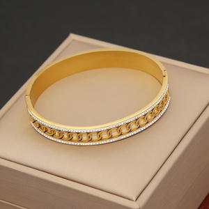 Pulsera de acero inoxidable de Zirconia de lujo para mujer, Zirconia cúbica de diamante completo, regalo de joyería hipoalergénico elegante - Product Image 6