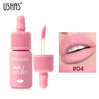 USHAS American Style Lip Glaze Coupe antiadhésive Rouge à lèvres liquide mat populaire imperméable pour le maquillage des lèvres