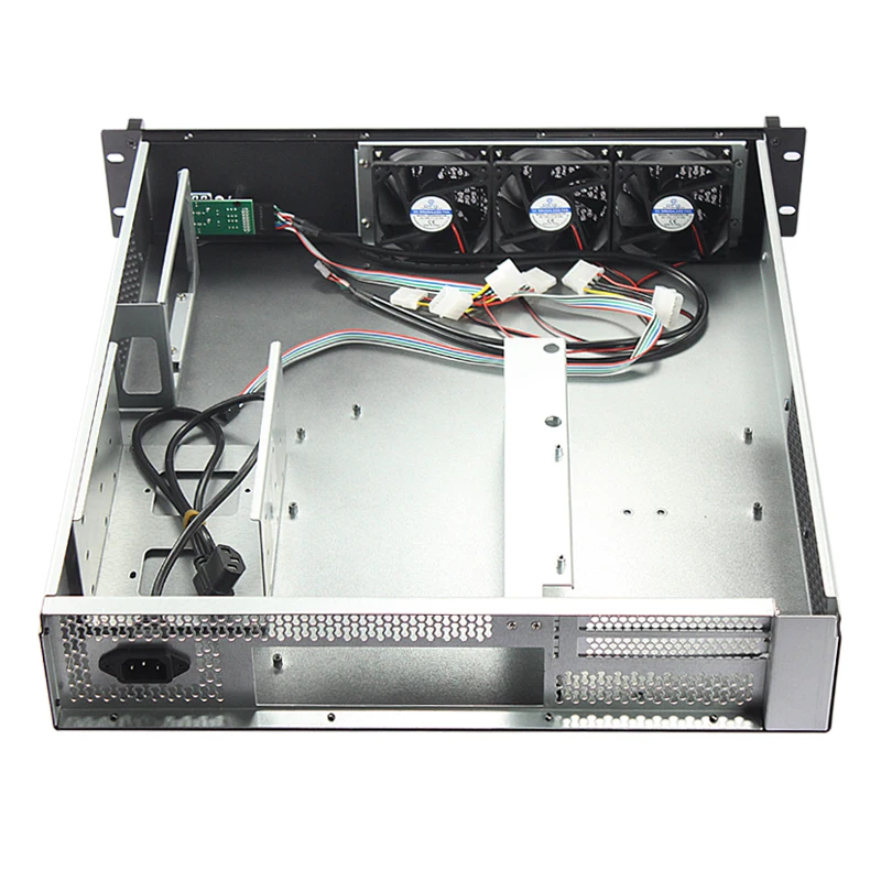 MicroATX 2U Rackmount PC Chassis with 3 Internal HDD Slots & Fan
