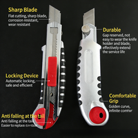 Couteau utilitaire robuste de qualité industrielle, 5 lames, chargement automatique, revêtement en caoutchouc durable, coupe-papier OEM