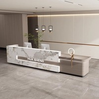 Bureau d'accueil pliable en cuir de luxe moderne pour bureau, hôpital, hôtel, centre commercial et école - Mobilier commercial durable et écologique