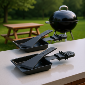 กระทะราแคล็ตพร้อมที่ขูด 2 ชิ้น ชุดทำอาหารแบบไม่ติดกระทะ สำหรับใช้ในร่มและกลางแจ้ง - Product Image 3