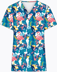 คุณภาพสูงขายส่งผู้หญิงขัดเครื่องแบบทางการแพทย์ขัดพยาบาล Tops <span class=keywords><strong>โรง</strong></span>งานลูกค้าพิมพ์ผ้าฝ้ายโพลีเอสเตอร์ขัด<span class=keywords><strong>ช</strong></span>ุด - Product Image 4