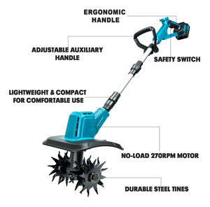 เครื่องพรวนดินไร้สายไฟฟ้า น้ำหนักเบา 20V ความกว้างการทำงาน 6 นิ้ว สำหรับ<span class=keywords><strong>เตรียม</strong></span>ดินและกำจัดวัชพืช - Product Image 6