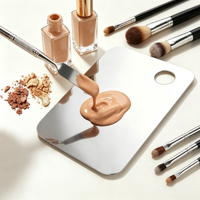 Palette de maquillage en plastique transparente 2 pièces avec miroir et pinceau plat pour salons de beauté et maquilleurs professionnels – Nouveauté très demandée en Chine