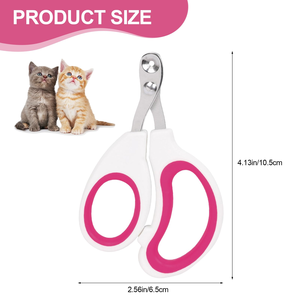 Cortauñas portátil de acero inoxidable con orificios redondos y mango antideslizante para gatos y perros pequeños - Product Image 2