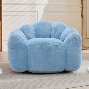 Modern Lotus <b>Compression</b> Sofa Bean <b>Bag</b> with Pull Ring Easy Move Soft Comfort Square Design Fabric for Living Room & Bedroom - Product Image 4
