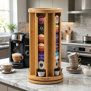 Organizador Giratorio de Bambú de 360 Grados para Té y Café, Torre Giratoria de Gran Capacidad para Estación de Bebidas - Product Image 2