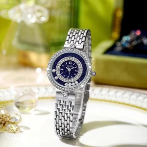 Montre élégante pour femme en pierre de grès bleue de luxe personnalisée, bracelet en acier, étanche, avec strass, mouvement à quartz, 30 mm, vente en gros - Product Image 3