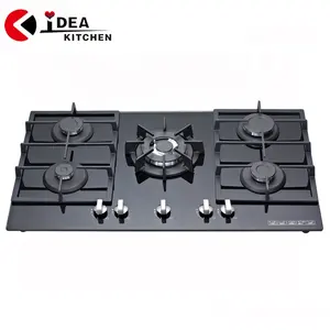 Home Appliance 5 Burners Glass Gas Stove/ Gas Hob /gas Cooker 86cm