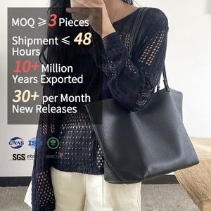 Bolsos de Mano para Mujer 2025, Bolsos de Lujo a la Moda, Bolsos de Hombro para Compras, Bolsos Tote Simples de Color Puro para Damas - Product Image 2