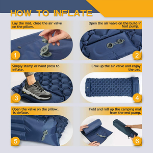 Matelas de couchage gonflable ultraléger pour le camping en plein air, matelas pneumatique auto-gonflant, tapis de sol pliable pour la terrasse - Product Image 4