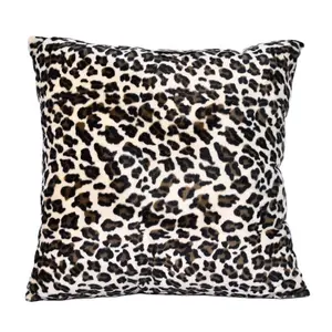 New Design Leopard Print Cushion Wool Like Fabric Pillow Case For Home Decoration
