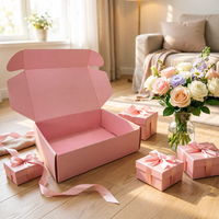 Boîte d'expédition en carton ondulé avec logo personnalisé, écologique, pliable, pour l'emballage de fleurs et de cosmétiques
