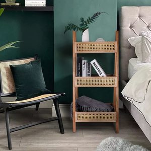 Étagère <span class=keywords><strong>de</strong></span> rangement autoportante à 3 niveaux en bambou et <span class=keywords><strong>rotin</strong></span> pour cuisine, <span class=keywords><strong>salle</strong></span> <span class=keywords><strong>de</strong></span> <span class=keywords><strong>bain</strong></span> ou présentoir - Product Image 3