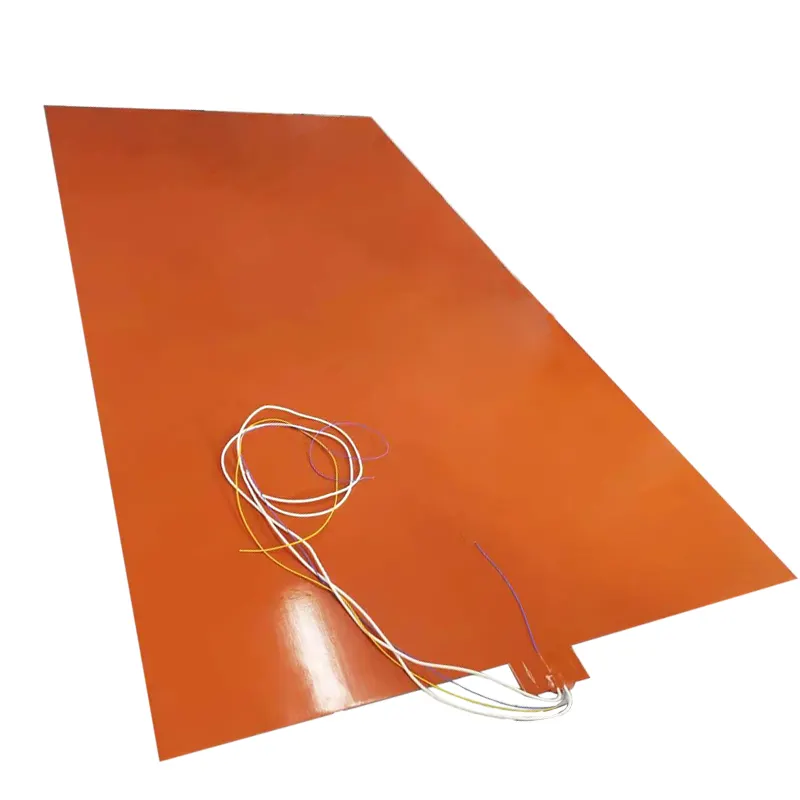 Warmte Pad Voor Band Zwart Silicone Rubber Heater 130C 220V 500W 300*400*5Mm J type Thermokoppel & Eu Plug 1000Mm Lood Draad
