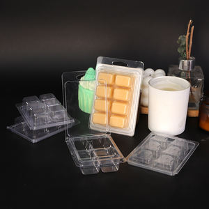 Velas de plástico transparente perfumadas colgantes, cubos de concha, molde de 6 cavidades, embalaje de concha de almeja, contenedores de cera derretida para <span class=keywords><strong>Tartas</strong></span> de cera - Product Image 6