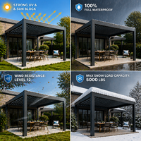 Pergola bioclimatique motorisée en aluminium à lames orientables, résistante aux intempéries, pour jardin et terrasse, avec revêtement poudré