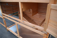 Intérieur Extérieur 2 Grandes Pièces Principales Cage Cochon d'Inde Lapin Herbe Maison Bois Lapin Lapin Clapier