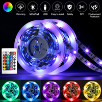 Bande LED RGB 5050 avec application Tuya WIFI DC5V, ruban lumineux 1M 2M 3M 4M 5M, rétroéclairage LED pour TV, bande lumineuse USB pour TV Hisense 58 pouces