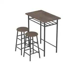 Промышленная мебель для дома, современный стол для паба и стулья, Обеденный набор, кухонный столик, высота, обеденный стол, набор с 2 барными стульями