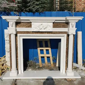Customized Fireplaces Prices Modern White Mantel Marble Fireplace Surround For Sale