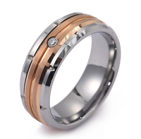 Vente en gros de bagues de mariage en or rose d'Arabie Saoudite de 8 mm, prix moins cher, design Dubaï, bagues en or rose, bague en moissanite, plaqué or rose