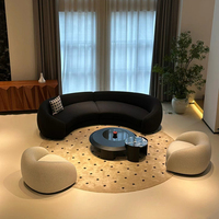 Sofá seccional minimalista de tela blanca con forma de media luna, sofá redondo moderno, sofá circular para vestíbulo de Hotel, sofá de Cachemira con forma especial