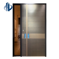 Porte d'entrée double classique en fer forgé cintrée avec verre trempé à grille, portail de sécurité métallique antirouille, porte d'entrée en aluminium sur mesure